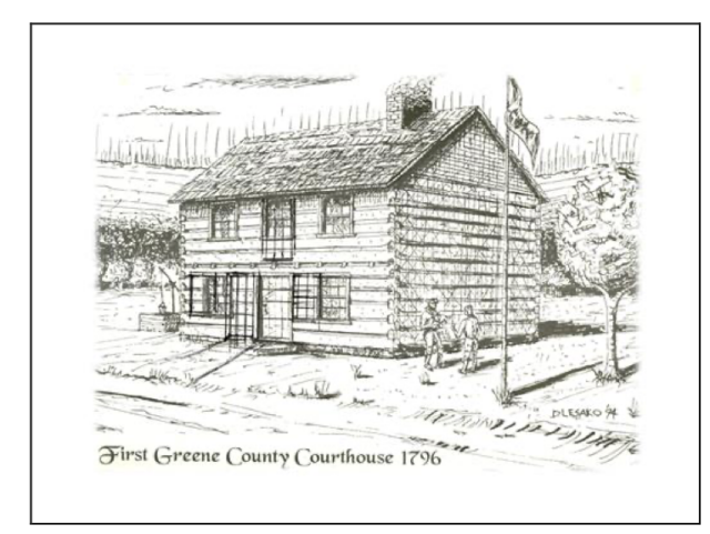 Six Notecards: depiction of First Greene County Courthouse